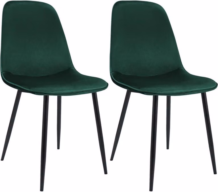 set di 2 sedie da pranzo in velluto - Sedie da cucina - Elevato comfort di seduta - Robusta struttura in metallo