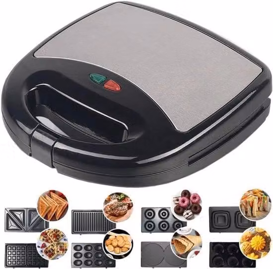 Grill a contatto con piastre rimovibili - Tostapane - Griglia per panini - Grill - Apparecchio a contatto - Piastre rimovibili - Facile da pulire - Apparecchio per griglia - Varie modalità di cottura