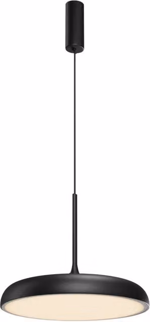 Lampadario a sospensione moderno Maytoni Gerhard con luce LED integrata dimmabile, colore nero e diffusore bianco