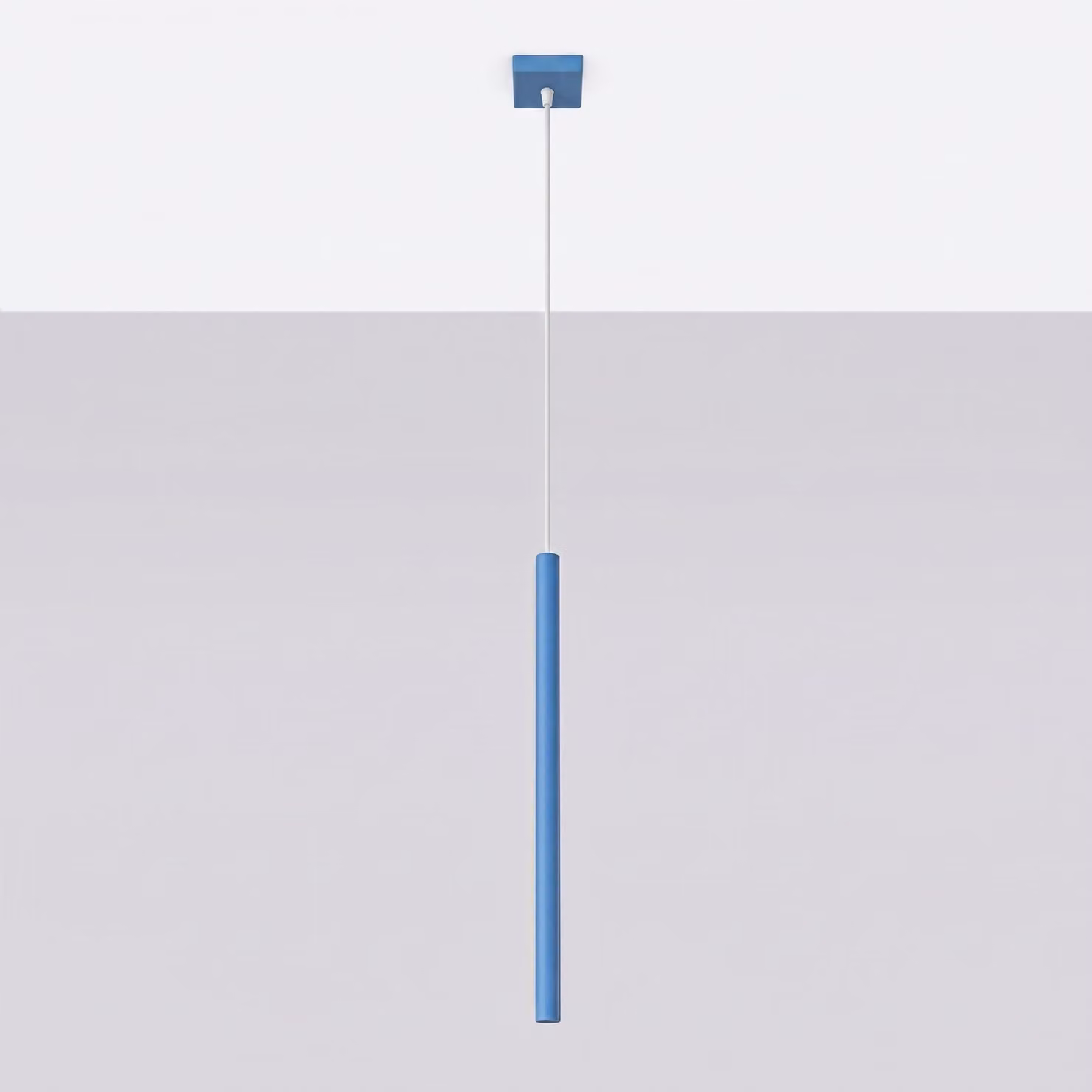 Lampada a sospensione PASTELO 1 blu 1xG9 8W acciaio 120x8x8 cm Sollux Lighting