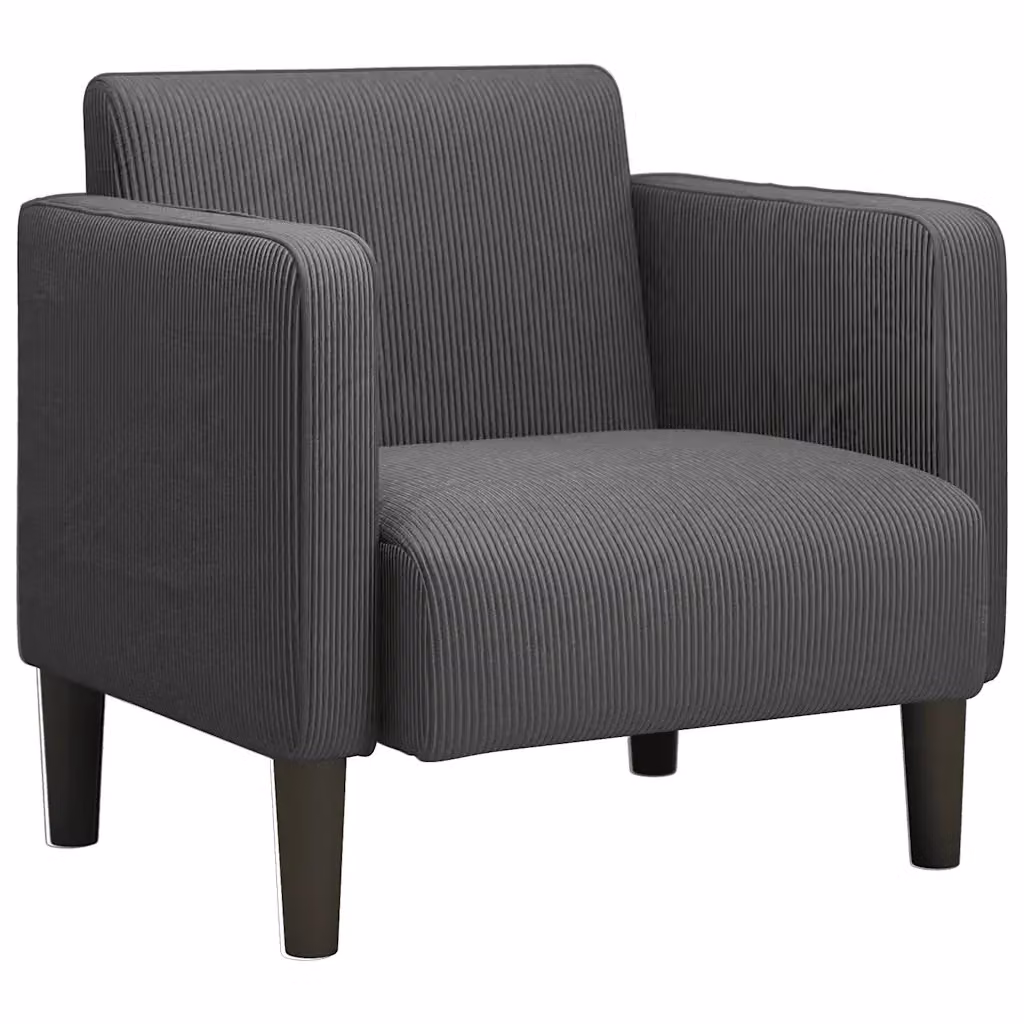 Poltrona Relax Design Mania con Braccioli in Tessuto a Coste Grigio – 2