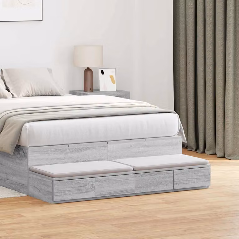 Cassetti per letto vidaXL Grigio Sonoma L 120 cm x P 36,5 cm x H 16,5 cm