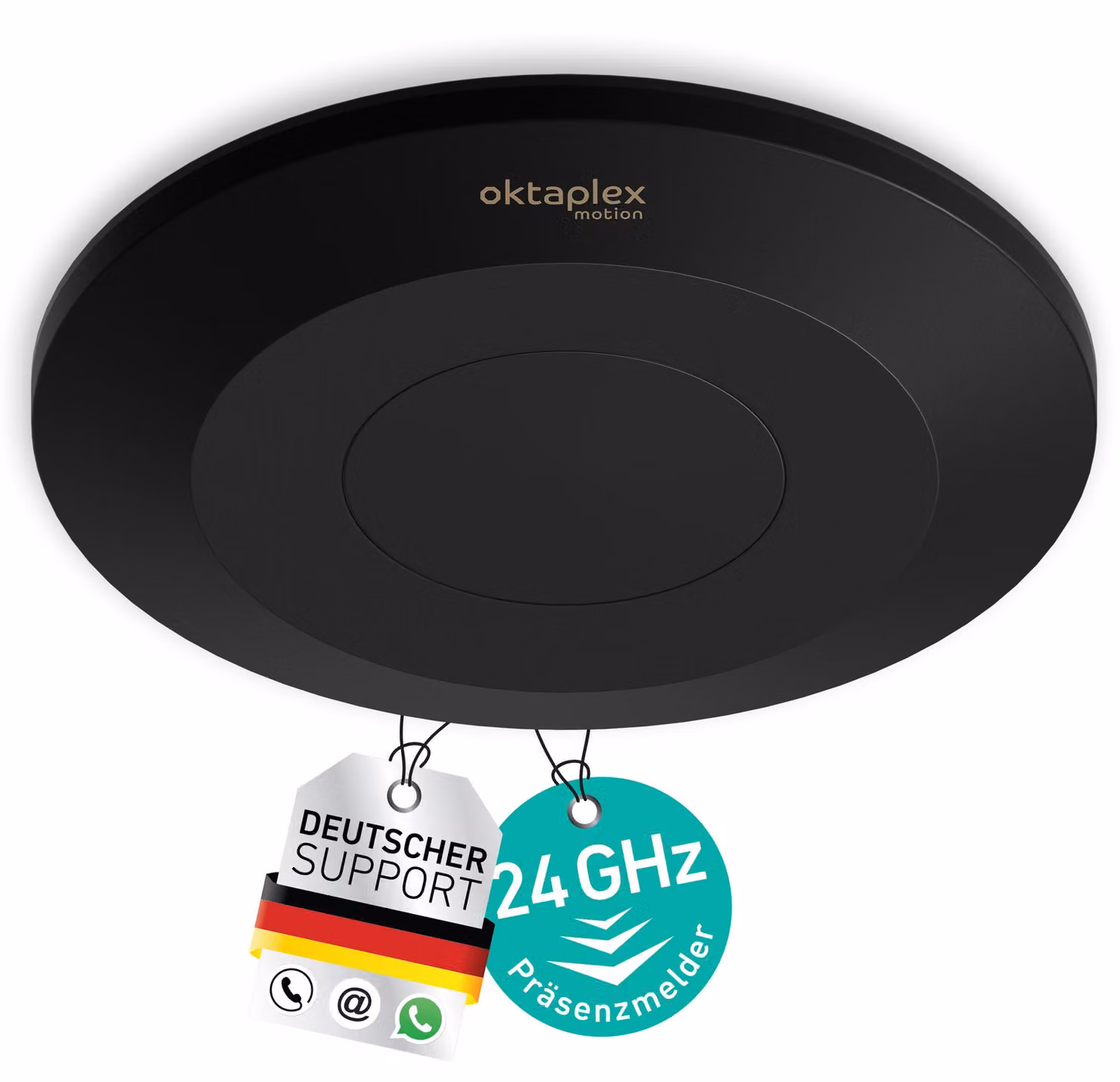Oktaplex Isa 24GHz HF Rilevatore di presenza 360 gradi Rilevatore di movimento da soffitto per interni Nero