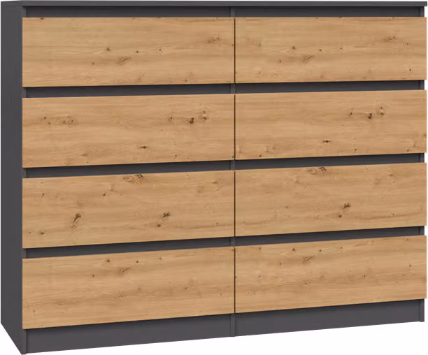 Comodino, colore grigio scuro, dimensioni 120 x 97 x 40 cm