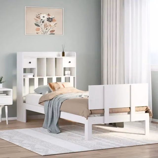 Letto con Libreria senza Materasso 75x190 cm in Legno Pino 3322677
