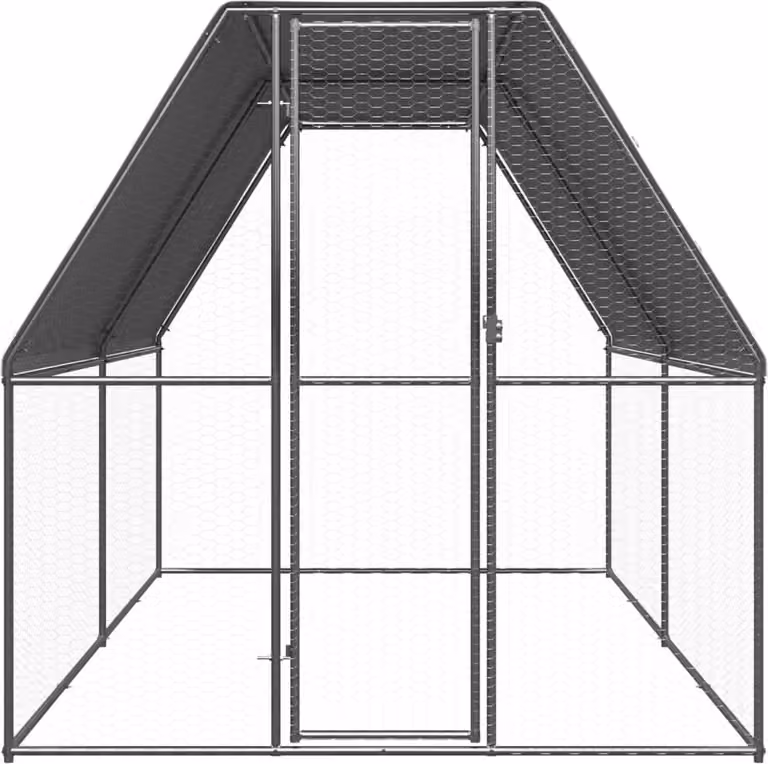 Gabbia per Polli da Esterno 2x4x2 m in Acciaio Zincato