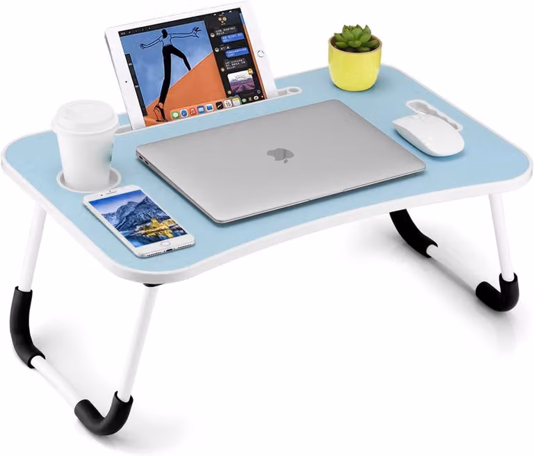 Tavolo pieghevole per laptop con maniglia e supporto per tablet