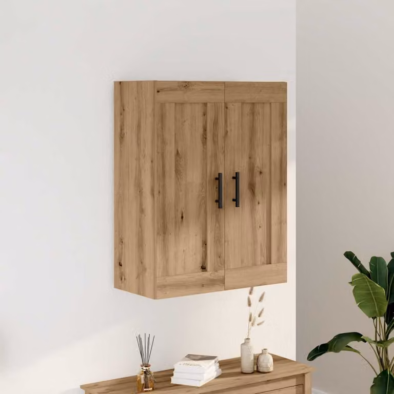 Mobile a parete vidaXL in stile moderno, colore rovere, L 69,5 cm x P 34 cm x H 90 cm
