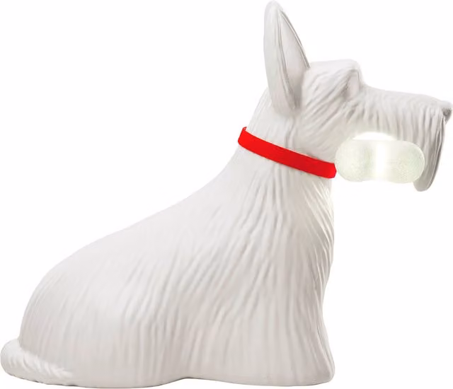 Qeeboo Scottie Lampada da tavolo ricaricabile LED in polietilene bianco