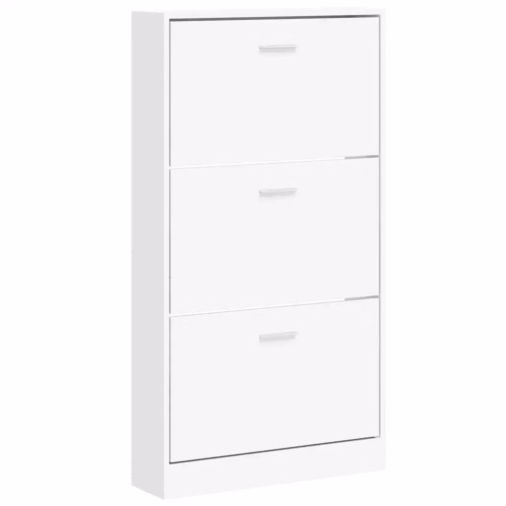 Scarpiera Design Mania Bianca in Legno Laccato con Ripiani Interni e Cassetti L/P/H: 59 x 17 x 108 cm – 2