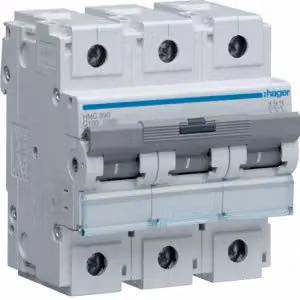 Interruttore automatico tripolare, 15 kA, caratteristica C, 100 A, 4,5 moduli