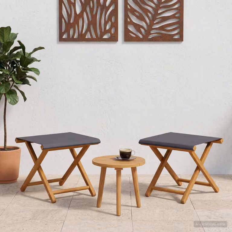 Set di 2 lettini da giardino vidaXL in legno di eucalipto grigio per esterno