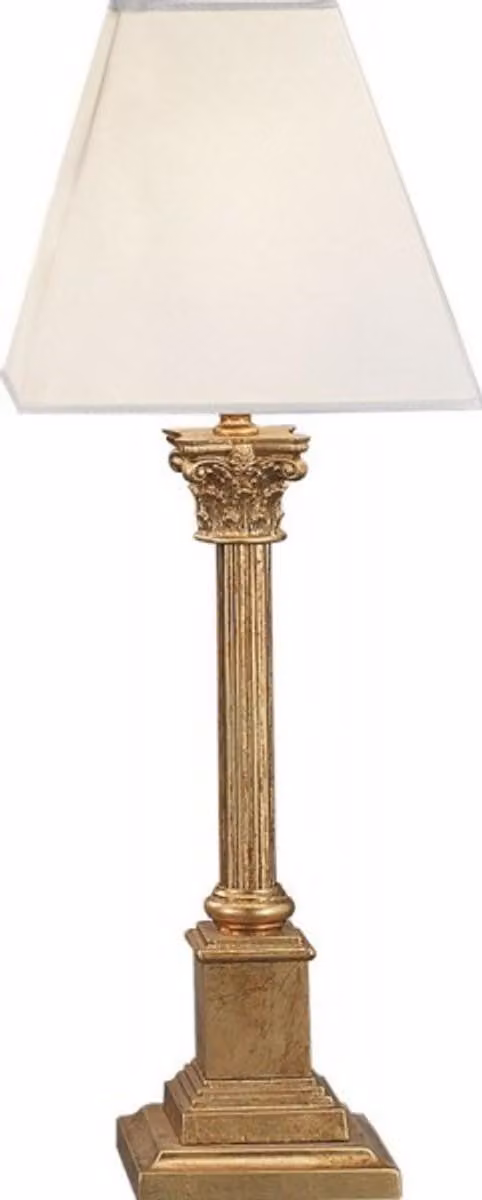 Casa Padrino lampada da tavolo barocca oro 54 x 20 cm - Lampada a colonna in foglia d'oro - Fatta a mano in Italia