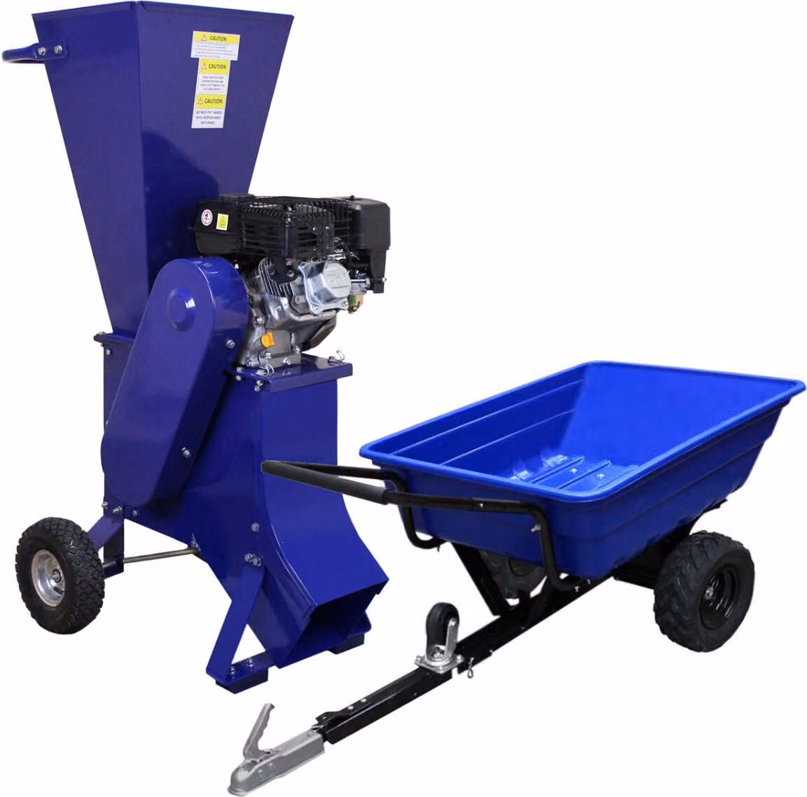 Rimorchio ribaltabile ATV T-Mech e cippatrice da 6,5 CV