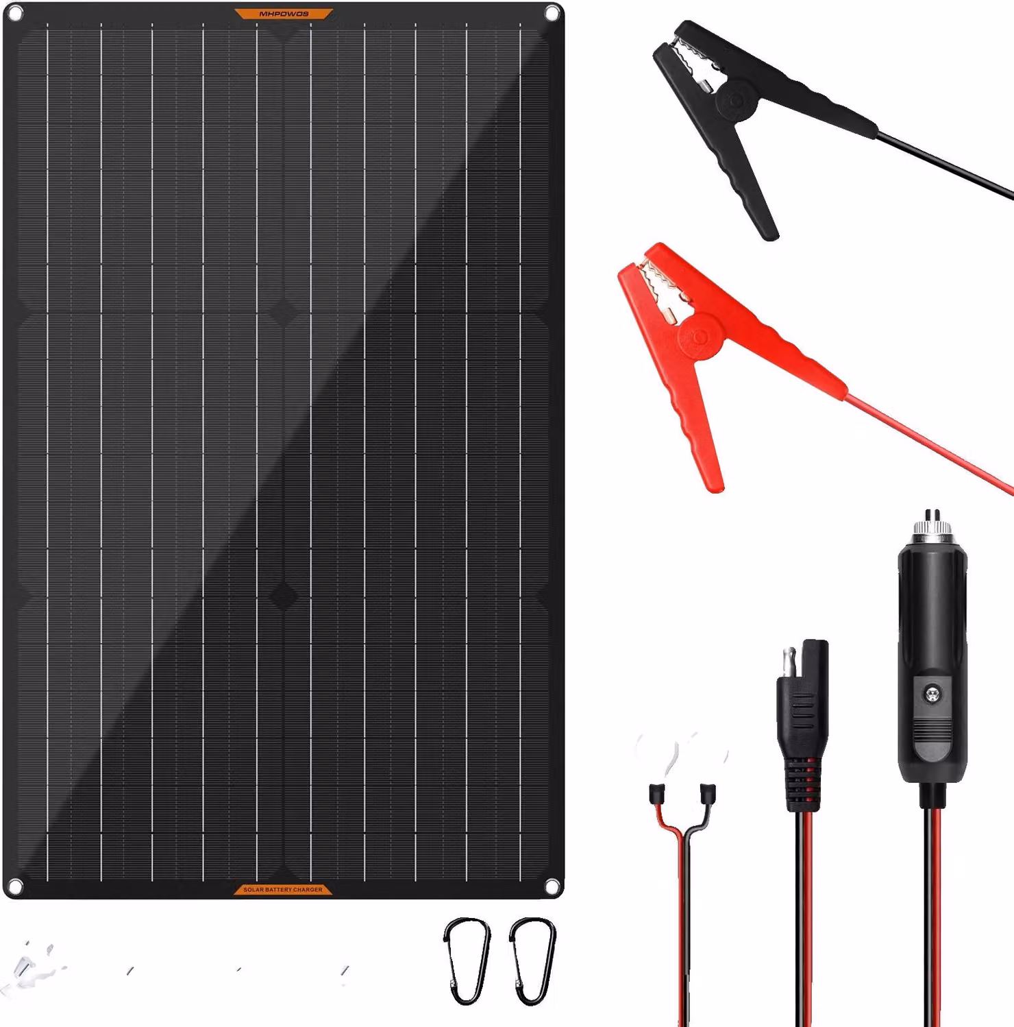 Caricabatterie solare, 30W, regolatore di carica MPPT, nero