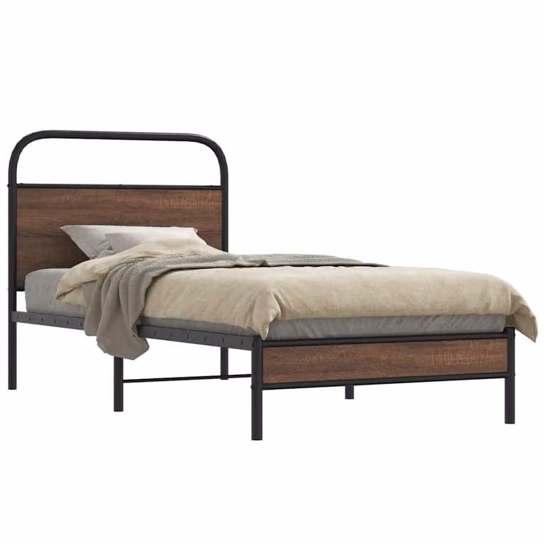 vidaXL Giroletto senza Materasso in Rovere Marrone L: 107 cm, P: 203 cm
