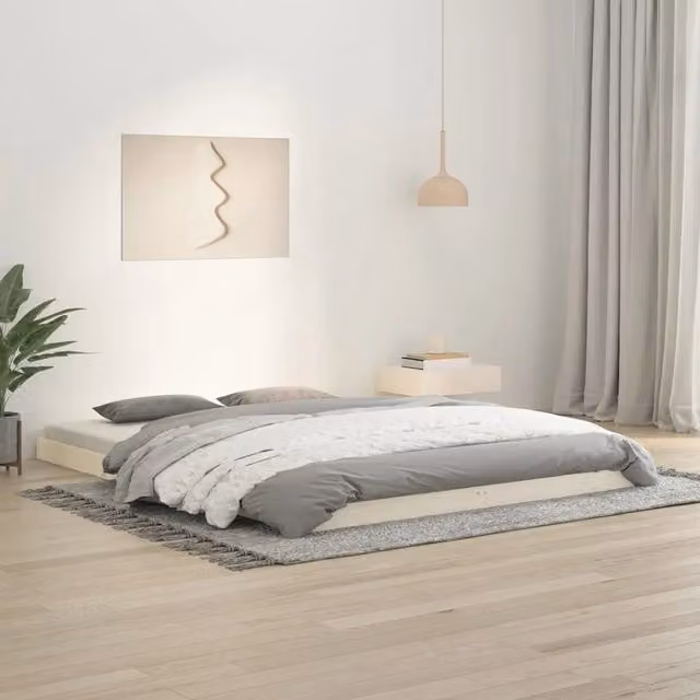 Giroletto vidaXL in legno massello di pino bianco con doghe fisse L: 150 cm, P: 200 cm, H: 203,5 cm