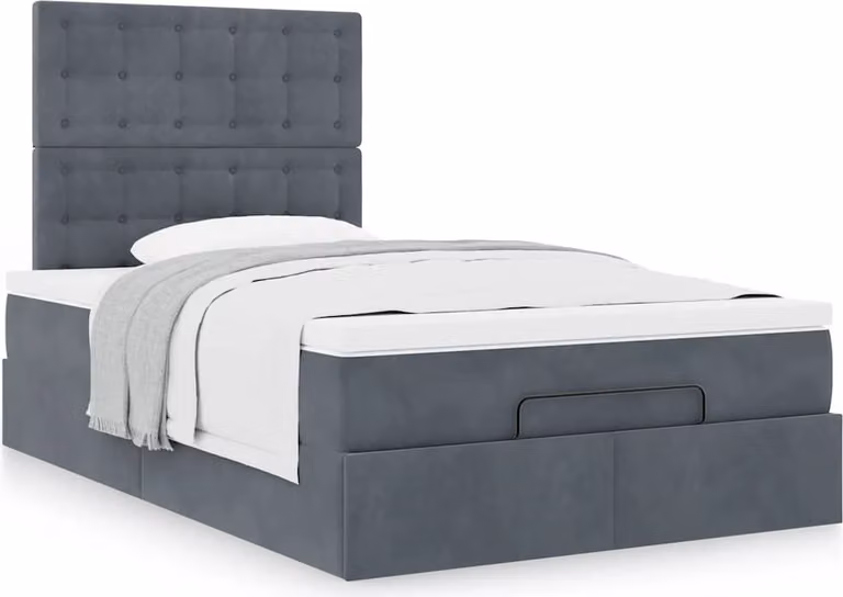 Struttura Letto Pouf con Materassi 120x200 cm Velluto