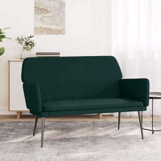 Panca-Sgabello Verde Scuro 108x79x79 cm in Velluto 746428