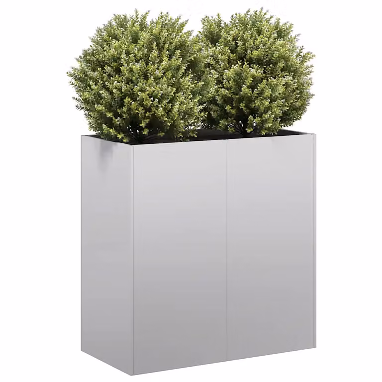 Fioriera vidaXL in acciaio zincato color argento L: 80 cm, P: 40 cm, H: 80 cm
