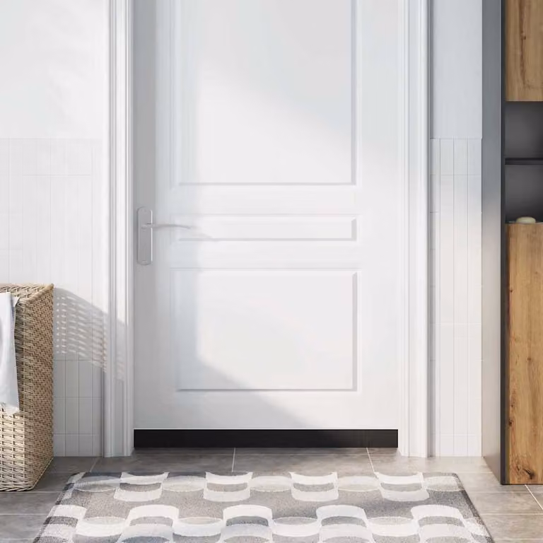 Set di 12 spazzole per porte a vite vidaXL in lega di alluminio, Bianco, Lunghezza: 100 cm