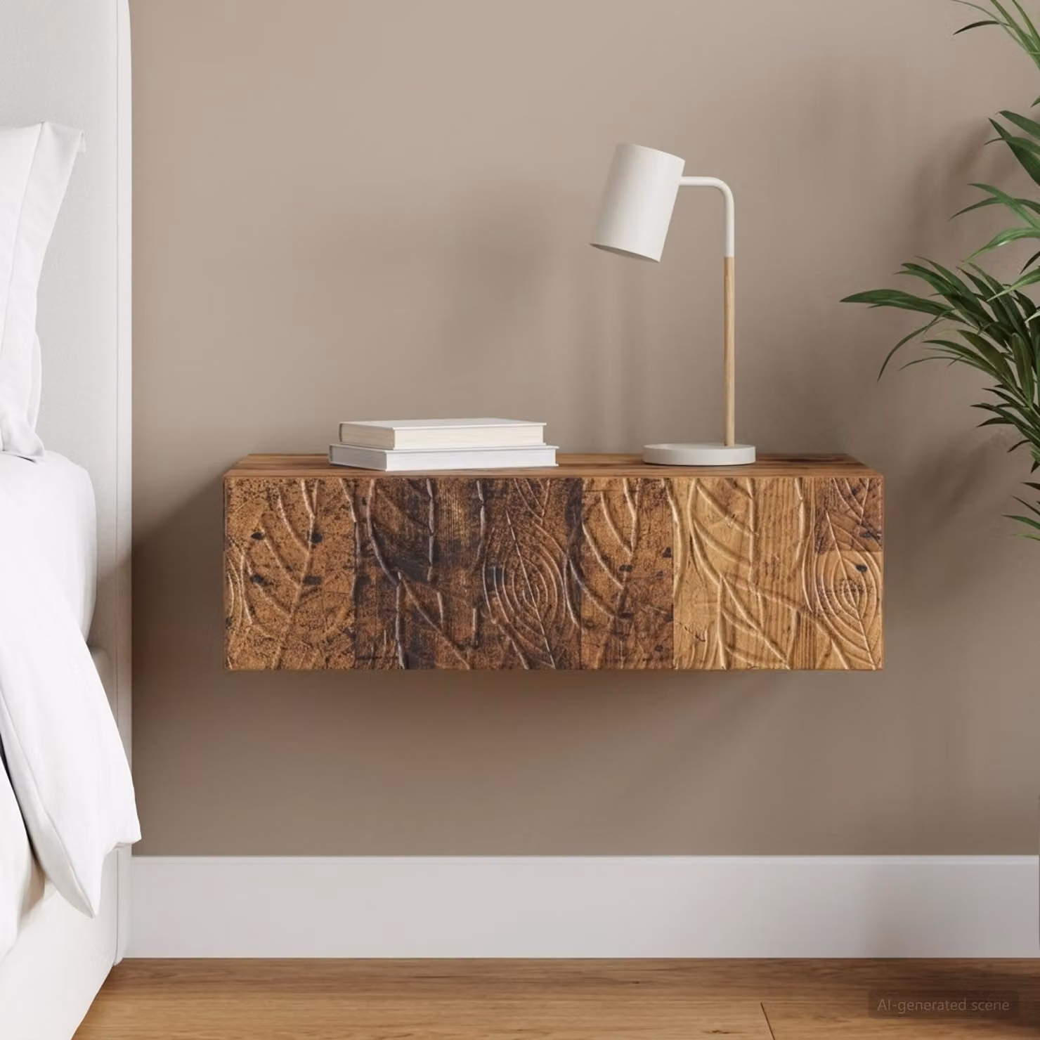 vidaXL Tavolino da Parete Laterale Moderno in Legno Antico Marrone L: 87,5 cm, P: 34,5 cm, H: 17 cm