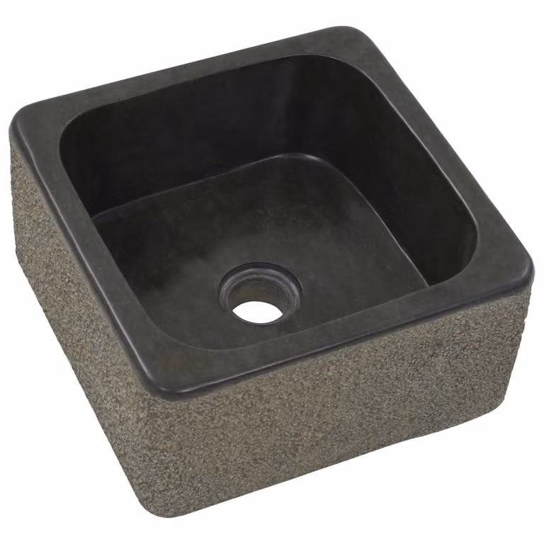Lavandino 30x30x15 cm in Pietra di Fiume Nero
