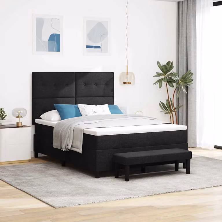 Letto ibrido con materasso vidaXL in tessuto nero L/P/H: 140 x 200 x 280 cm