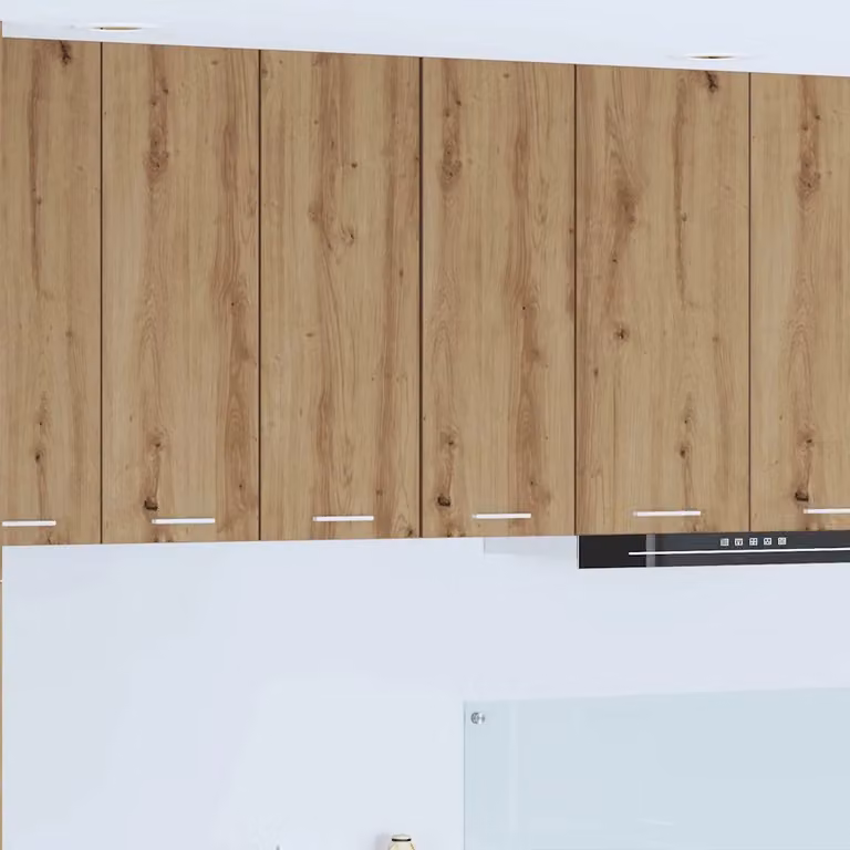 Set di 2 pensili da cucina moderni vidaXL in MDF, colore Rovere e Bianco