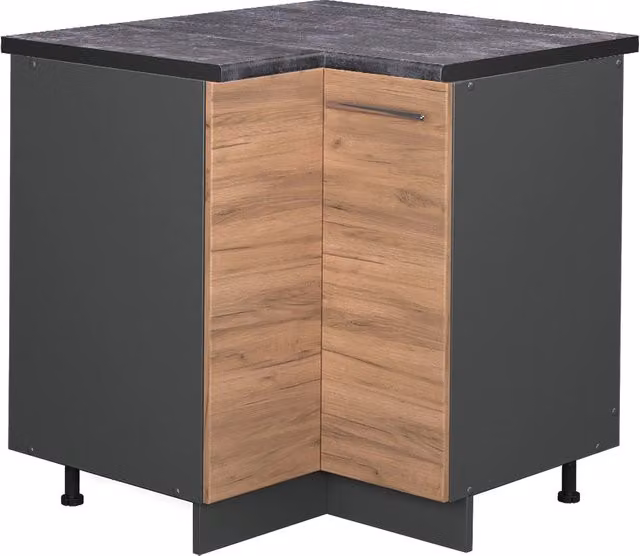 Mobile ad angolo cucina Fame-Line Rovere dorato/Antracite 80.5 cm, PL Antracite Vicco