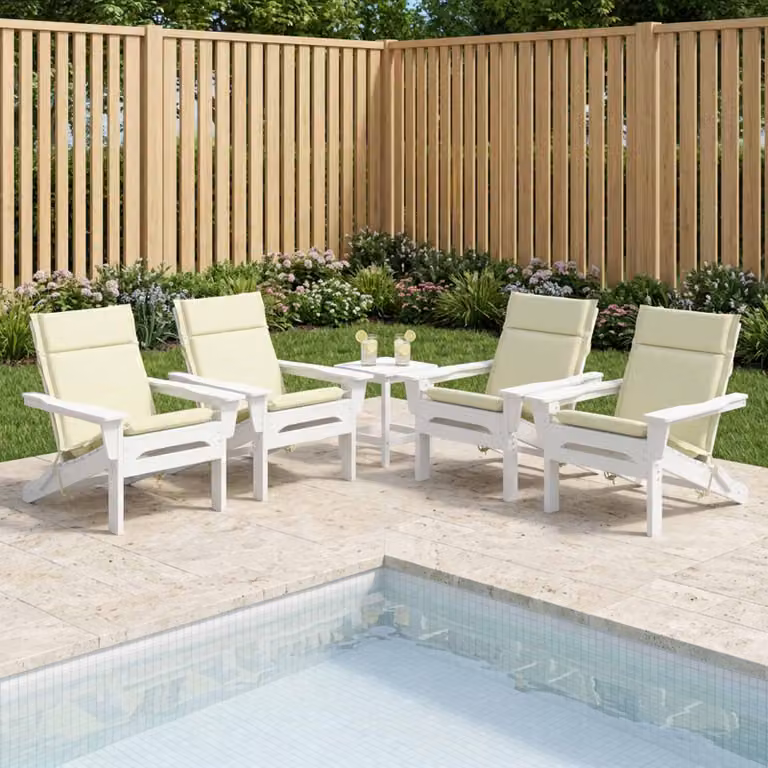 Set di 4 cuscini per sedia alta vidaXL GEMERT in poliestere beige con rivestimento rimovibile e antiscivolo