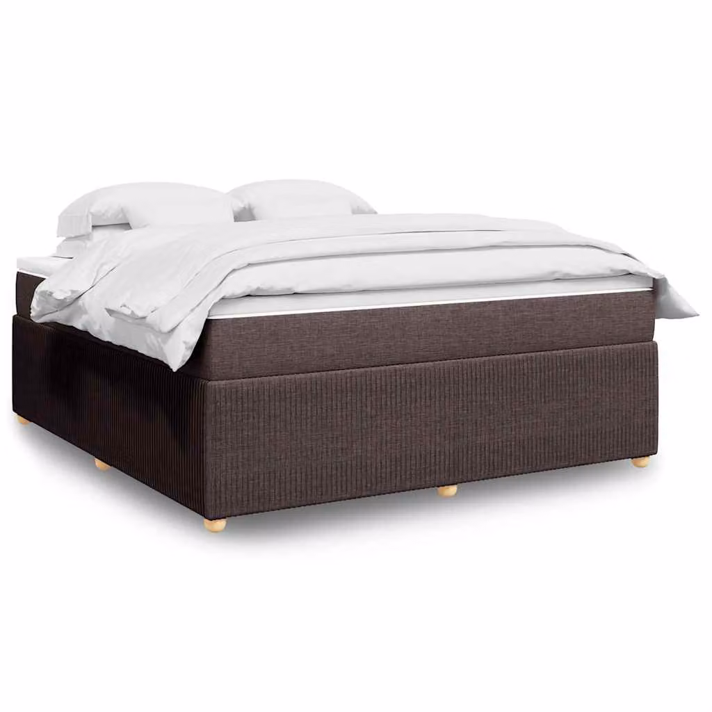 vidaXL Letto Ibrido con Giroletto a Molle e Materasso in Tessuto, Marrone e Bianco, L 180 cm x P 200 cm