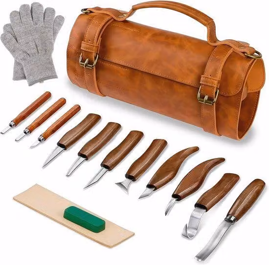 Set di 14 coltelli da intaglio - Ideale per l'intaglio del legno e i progetti di bricolage