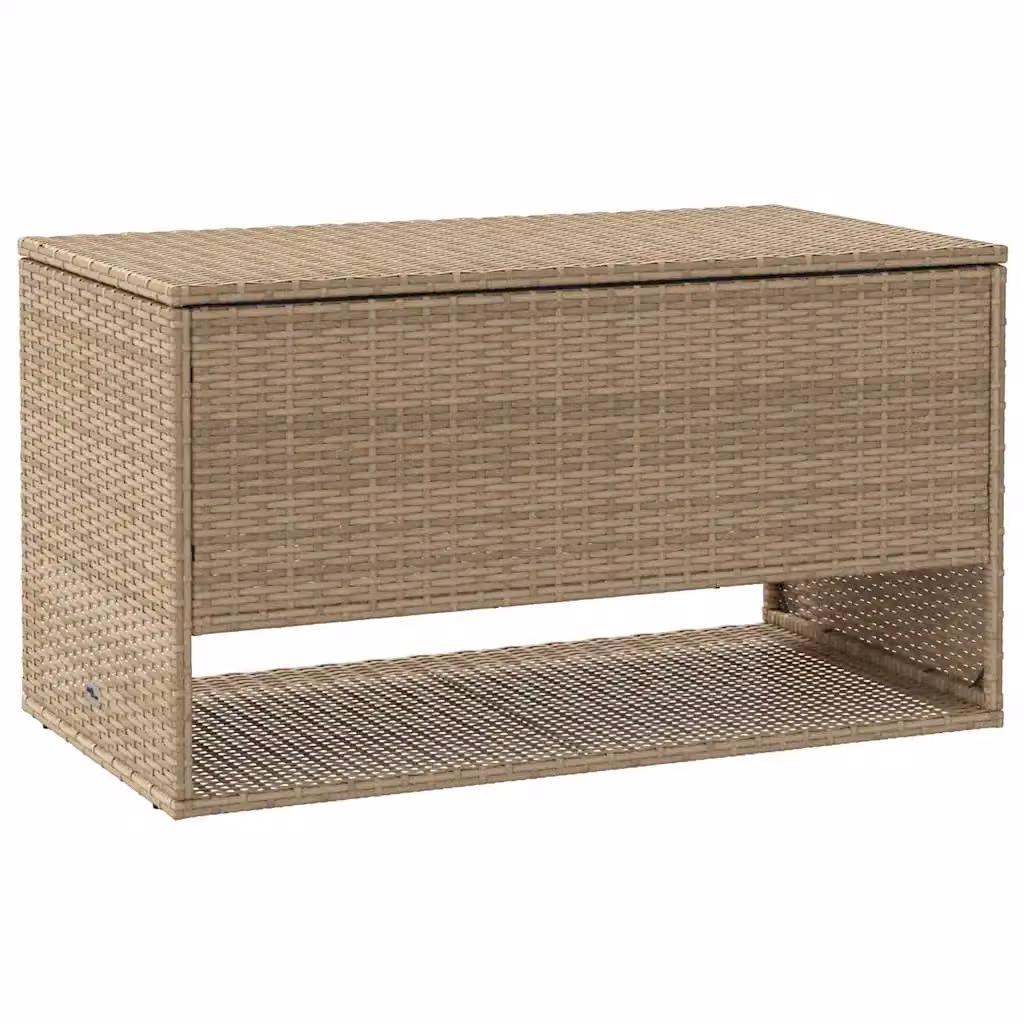 Scatola per cuscini da esterno vidaXL in rattan e metallo beige L 100 x P 55 x H 55,5 cm – 2