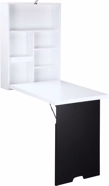 Scrivania pieghevole a muro con lavagna ¨C Xylo ¨C bianco e nero, 60x94.5x147cm