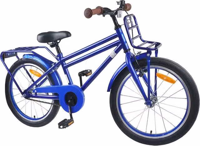 Bicicletta per bambini da 18 pollici blu con struttura in metallo e pneumatici in gomma – 1