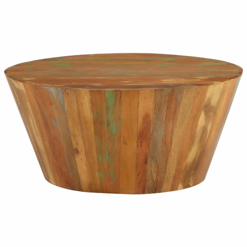 Tavolino Ø65x31 cm in legno massiccio antico