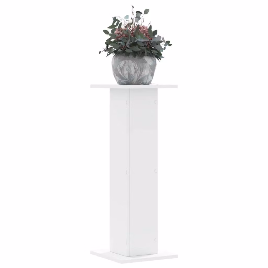 vidaXL Supporti per Piante in Legno Multistrato e MDF, 2 Pezzi, Bianchi, L/P/H: 30 x 30 x 80 cm
