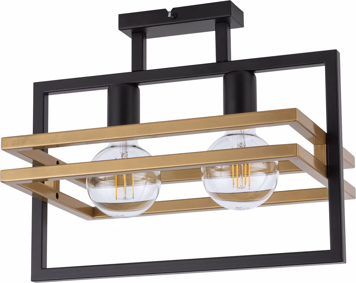 Lampada da soffitto Merci nero-oro 2xE27x15W in metallo, dimensioni: 34x40,5x26 cm, IP20, Sigma Lighting