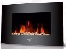 Caminetto elettrico a parete Melchioni Family Wallflame da 2000W colore antracite