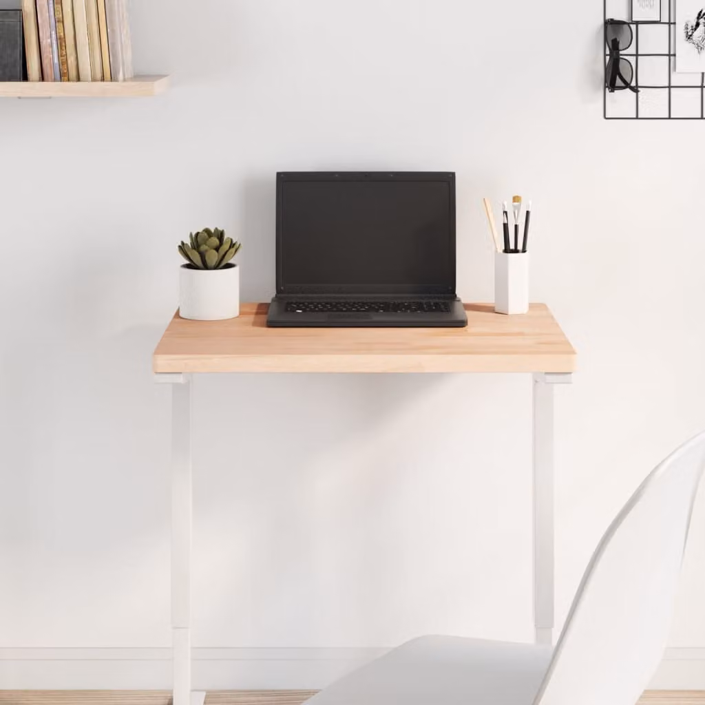 Piano Tavolo Rettangolare in Legno Massello di Faggio vidaXL L: 60 cm, P: 40 cm, H: 2,5 cm