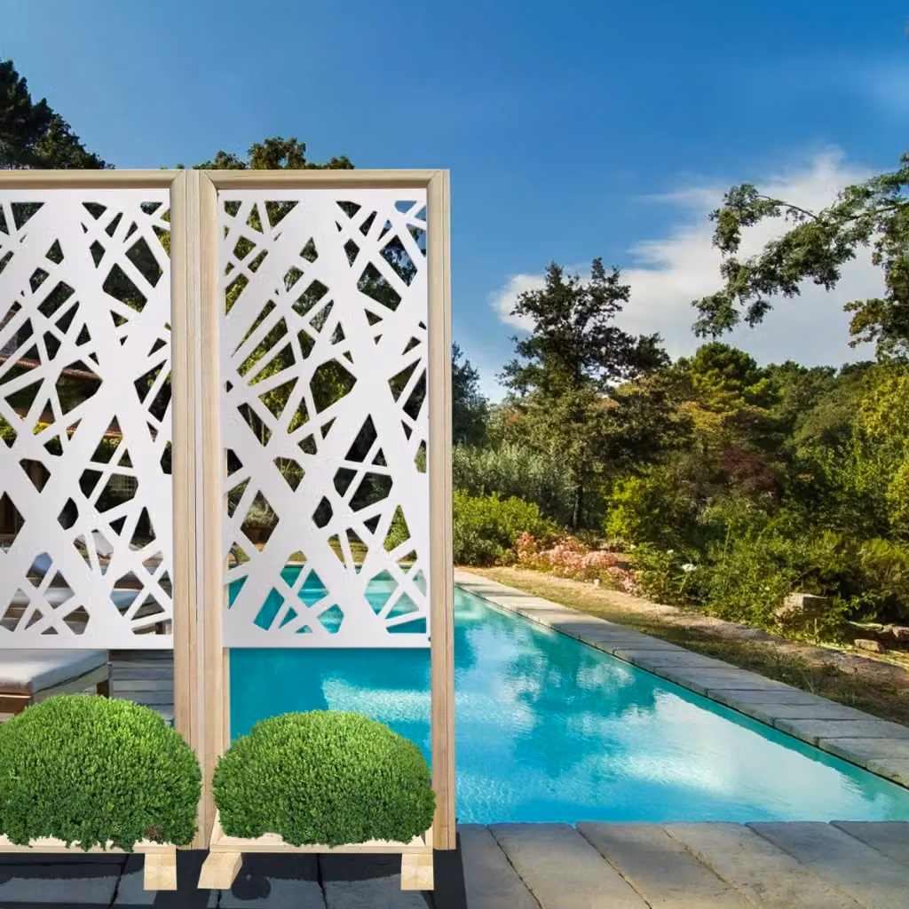 Separè Paravento Modulabile DIAGONAL LARGE Signorbit in Legno e PVC Bianco L: 70 cm, H: 190 cm – 2