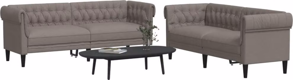 Maison Exclusive - Set divano a 2 posti in tessuto color taupe