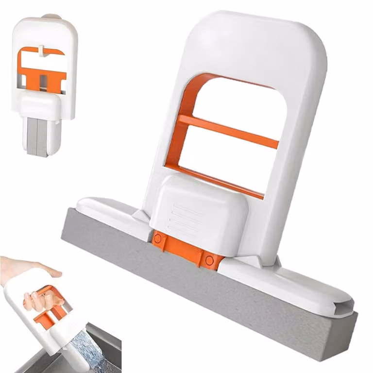 Mini spazzola puliscivetri pieghevole, portatile, con sistema di fissaggio automatico, ideale per ufficio, finestre e bagno