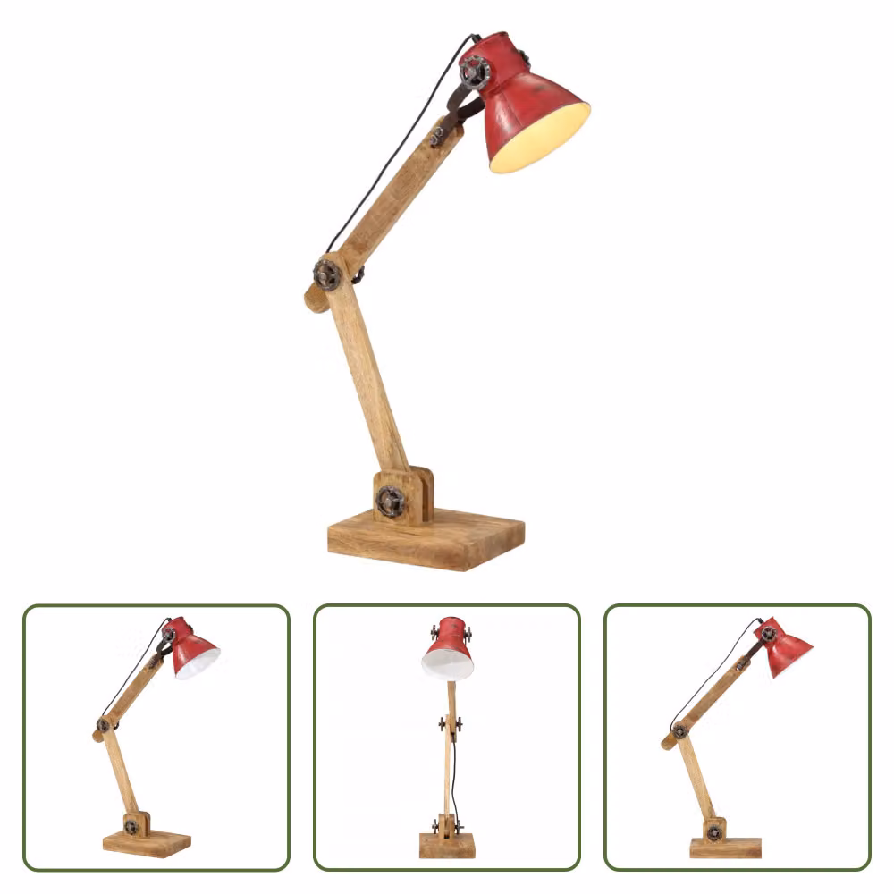 The Living Store Lampada da scrivania 25 W Rosso 23x18x96 cm E27