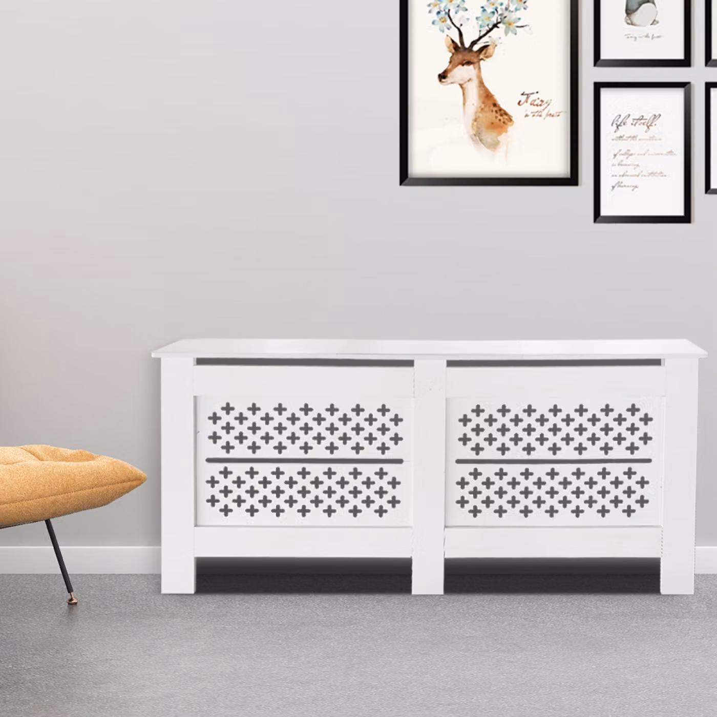 Copertura per radiatore - copertura per impianto di riscaldamento - 172 cm x 82 cm - bianco