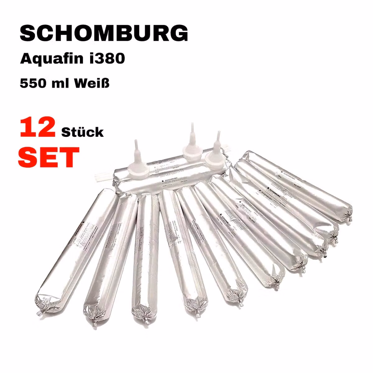 SET 12 x 550 ml Schomburg Aquafin I380 Barriera orizzontale Impermeabilizzazione per pareti asciutte in cantina