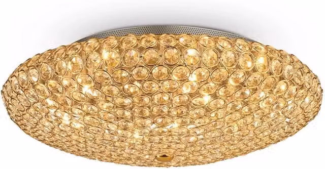 Plafoniera Contemporanea King Metallo-Cristallo Oro 9 Luci G9 3W 3000K