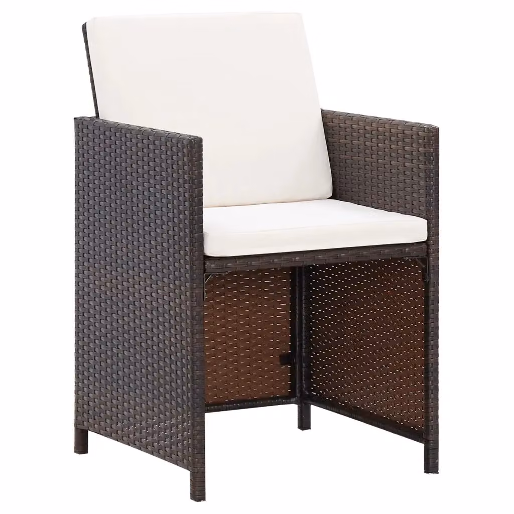 Set di 4 sedie da giardino con poggiapiedi vidaXL in polyrattan marrone e metallo – 2
