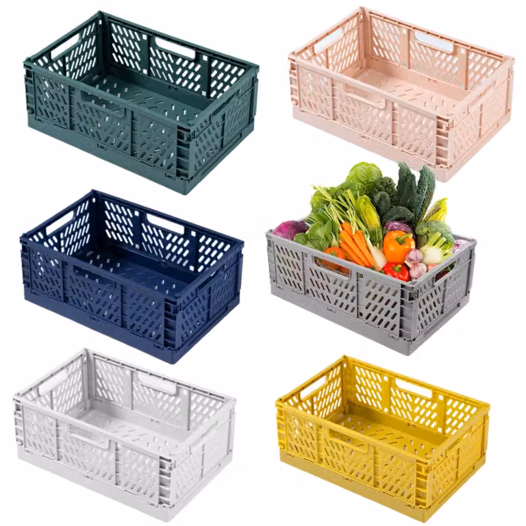 Set di contenitori pieghevoli e impilabili - 30 x 20 x 12 cm